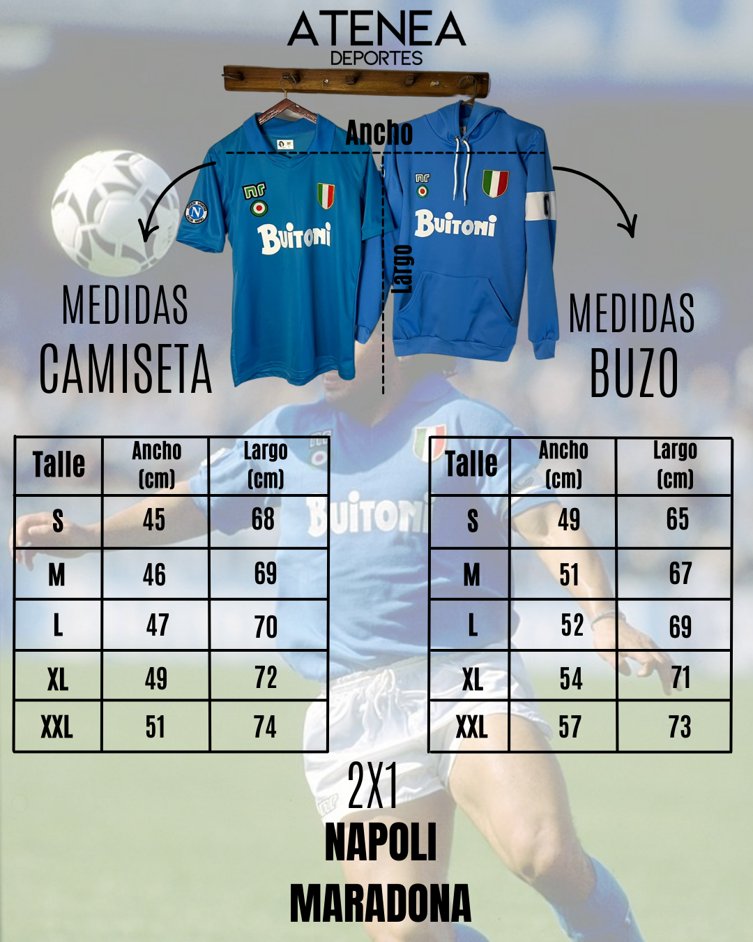 BUZO EXCLUSIVO MARADONA NAPOLI + CAMISETA NAPOLI (10) DE REGALO 🎁